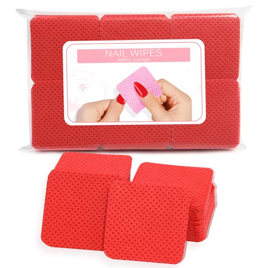 Salvetes bez pūkām 5*5cm sarkanas 300gab 